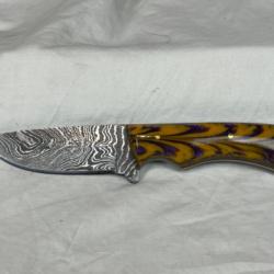 Couteau à dépeucer forgé Damas 18cm marbré CHASSE24