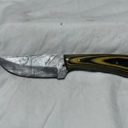 Couteau à dépecer forgé Damas 20cm jaune CHASSE24