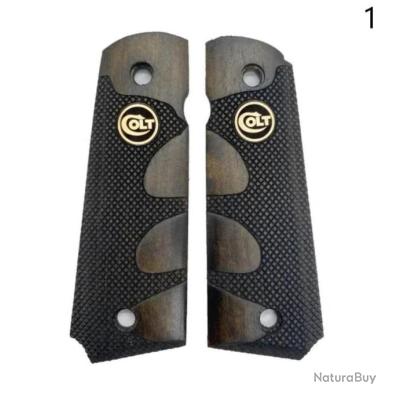 Poignées Pistolet Zib Grips En Bois Pour Colt 1911 - Hêtre - Lot De 2