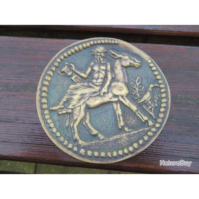 Ancien Vide-Poche/Coupelle Bronze à patine verte décor antique