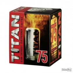 PROMO Cartouche Cal. 9 mm PAK à blanc Titan perfecta X75 - Flash