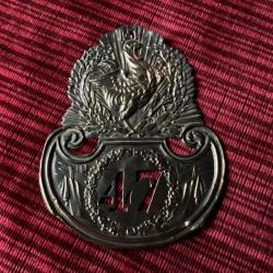 Plaque de shako Louis Philippe 47eme.