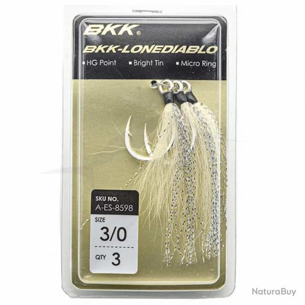 BKK Lone Diablo BT 3/0 White Bucktail