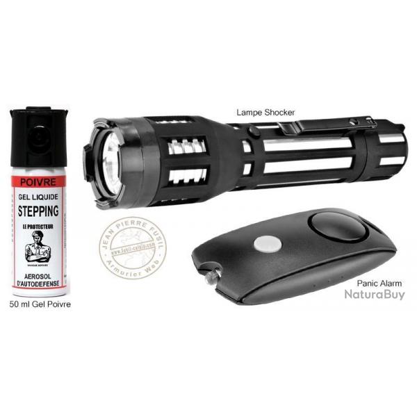 Pack anti-agression : Shocker, alarme et spray poivre Silver