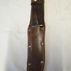 couteau manche cuir avec étui cuir passant de ceinture