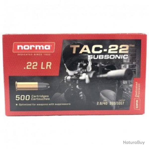 Balles Norma TAC-22 Subsoni Hollow Point - Cal.22 LR - Par 10 / 22LR