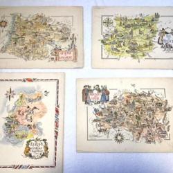 Lot Estampes/cartes anciennes Jacques Liozu 1951