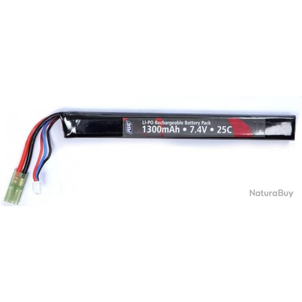 Batterie LiPo 7,4v Stick 1300 mAh Tube Crosse / Scorpion (ASG)