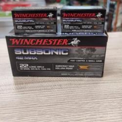 1 bte de 500 munitiion Winchester Subsonic 22lr 42 gr