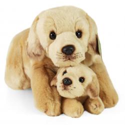 Peluche labrador avec chiot 25 cm Eco-friendly