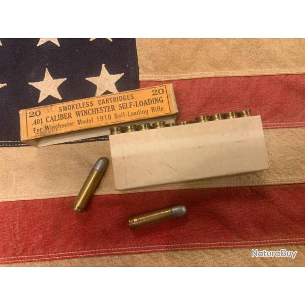 Boite de cartouches de collection calibre 401 SL Winchester (2me bote)