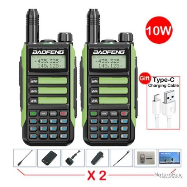 PACK BAOFENG VHF UV-16 PRO MAX 10W - 2 RADIOS VHF - LONGUE PORTE - LIVRAISON GRATUITE