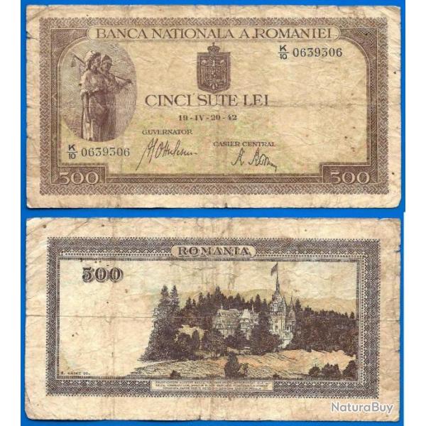 Roumanie 500 Lei 1942 Billet Europe Centrale