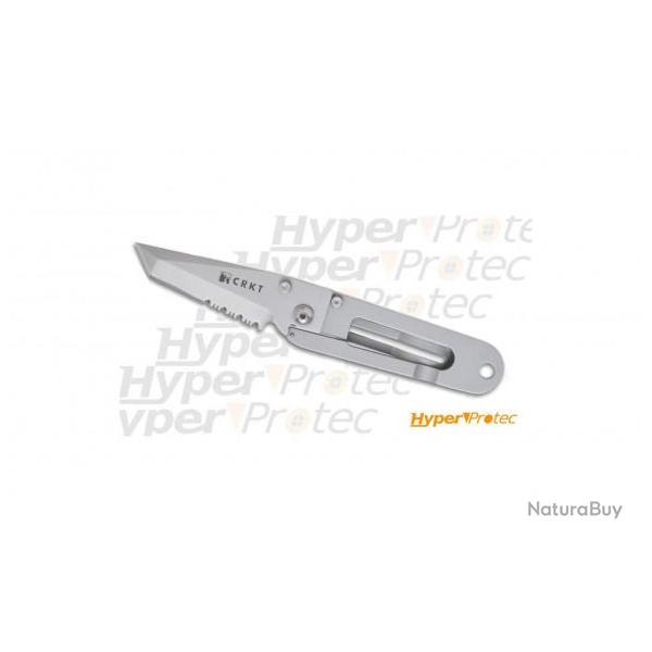 Couteau pliant de poche CRKT ultra fin KISS lame dentele