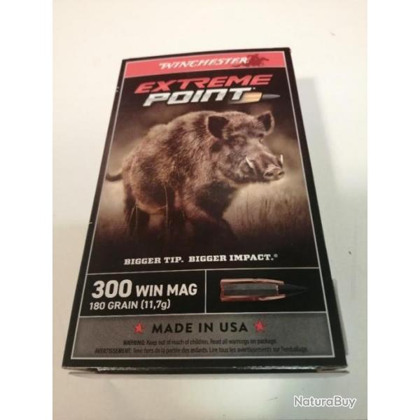 Cartouches Winchester 300wm Extreme Point 180GR