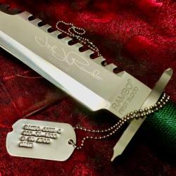 Le Couteau RAMBO ex-1438/5000 + plaque DOG TAG US.Army Collector