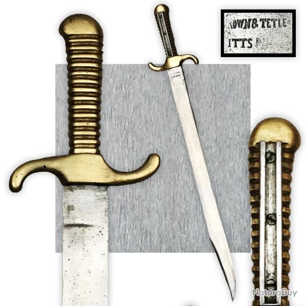 RARE & MASSIF SABRE BAIONETTE USA, AMRICAIN, '' TURNER '', BOWN & TETLEY PITTSBURG, BELLE PIECE