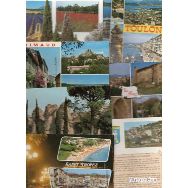 Cartes postales modernes du var lot de 250 dpartement 83