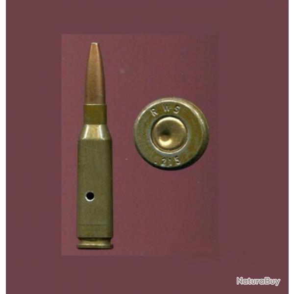 .215 Russian - marquage RWS .215 - balle pointe creuse - tui acier laqu vert - amorce laiton