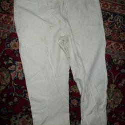 ancien pantalon militaire marin fin xix 1900 napoléon 3 soldat militaria blanc tissu epais