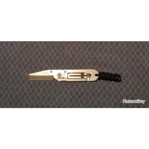 Couteau pliant Ultra slim de marque '' FENIX flaslight '' Lame chisel , clip de poche XL