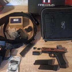 Réplique de point FULL METAL AIRSOFT APS F1 Firearms BSF-19 GBB (Bronze) et SETUP COMPLET