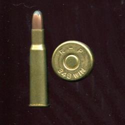 .348 Winchester - balle cuivre pointe plomb -  marquage :  R-P  348 WIN