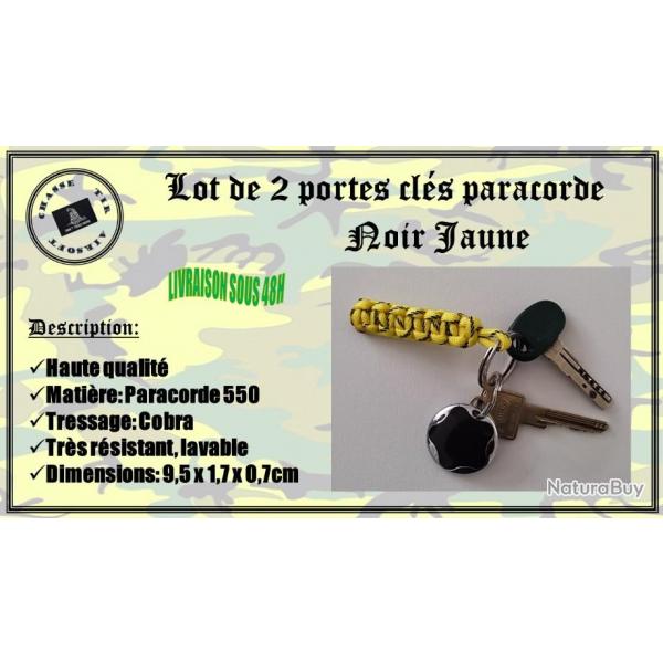 Lot de 2 portes cls paracorde Noir Jaune