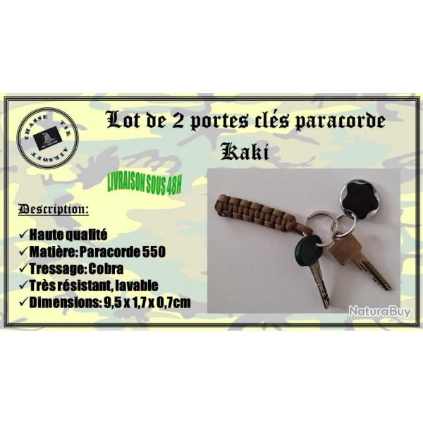 Lot de 2 portes cls paracorde Kaki