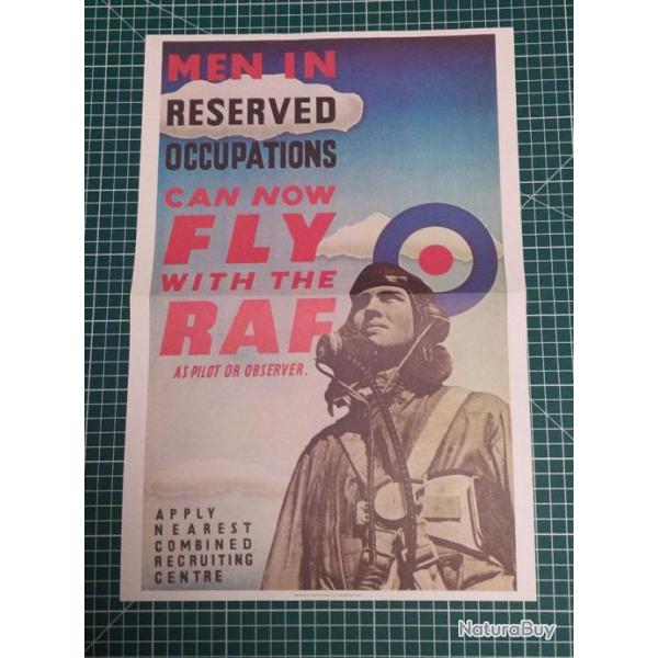 AFFICHE PROPAGANDE 39/45, REPRODUCTION 28 X 41,5 CM, AVIATION WW2 (3)