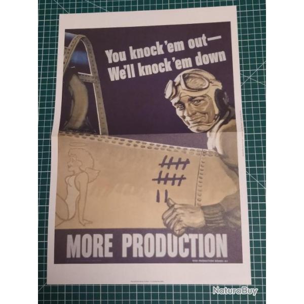 AFFICHE PROPAGANDE 39/45, REPRODUCTION 28 X 41,5 CM,  AVIATION WW2 (6)