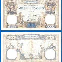 France 1000 Francs 1939 Ceres Et Mercure Grand Billet Franc Frcs Frc Frs