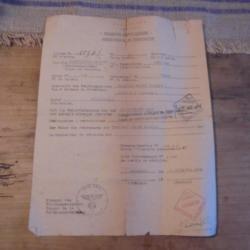 AUTORISATION DE CIRCULATION 1941 Tampon feldkommandantur Bordeaux WW2