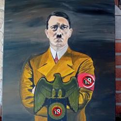 Peinture sur toile de Adolf Hitler.