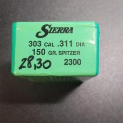 Vend Ogive Sierra Cal 303 (.311) 150 gr Spitzer