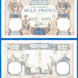 France 1000 Francs 1939 Ceres Et Mercure Grand Billet Franc