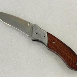 Couteau de poche sécurité 20 cm manche en bois de rose.