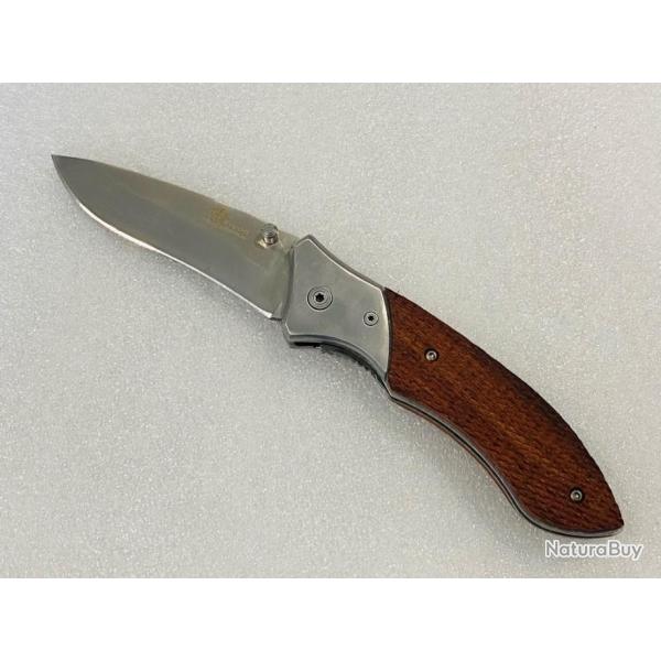 Couteau de poche scurit 20 cm manche en bois de rose.