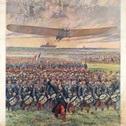 Affiche ancienne aviation guerre de 1914 sous les ailes