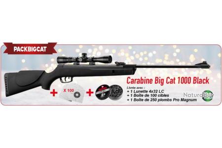 Pack Noël GAMO 2023 - Pack BIG CAT 4,5mm Synthétique - Carabine GAMO Big  Cat 1000