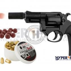 Pack Défense Arme à blanc competitive revolver noir alarme 9 mm