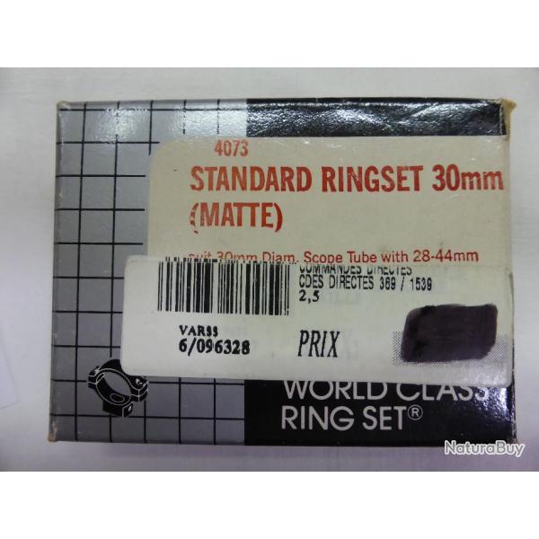Collier TASCO STANDARD RINGSET 30mm acier ref 4073