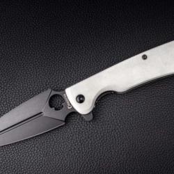 Couteau Daggerr Knives Arrow White Lame Acier D2 Manche G10 Linerlock Clip DGRFM021WBW