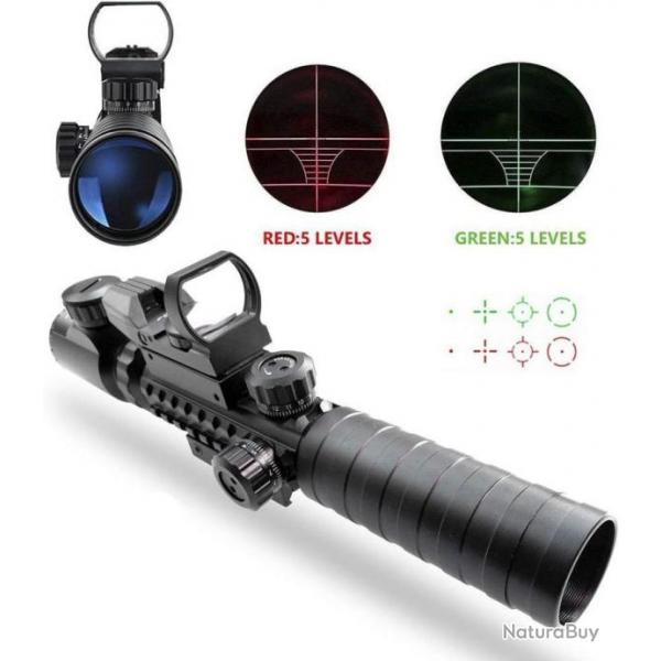 lunettes de tir Tactical Airsoft Rifle Scope de Chasse fusil air scopes Illumin 3-9x32EG 3 en 1