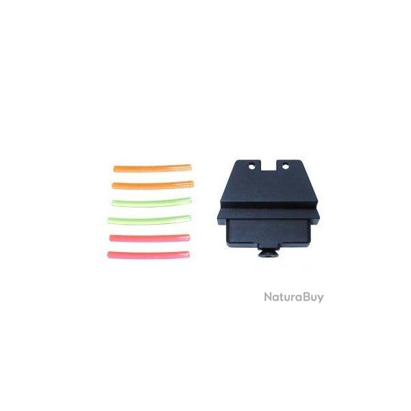 Rear sight Raised avec fibre optique pour G18C Marui/WE GBB - Aluminium 6063 CNC / Noir - WiiTech