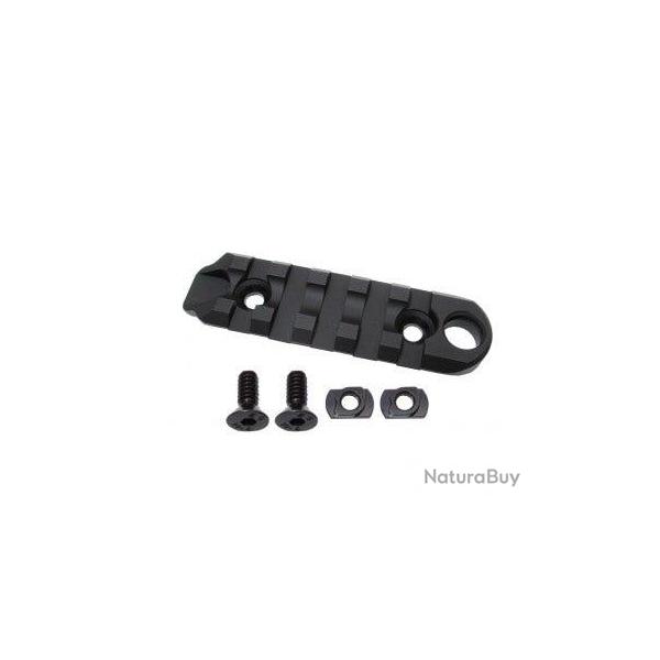 Rail Picatinny 5 Slots avec attache-sangle QD pour M-LOK - Aluminium 6063 CNC / Noir - WiiTech
