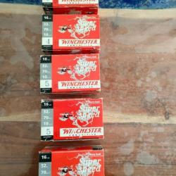 30 cartouches winchester super speed plomb 5 ( 30 cartouches) calibre 16/70  charge 32 GR+ 20 pl 4