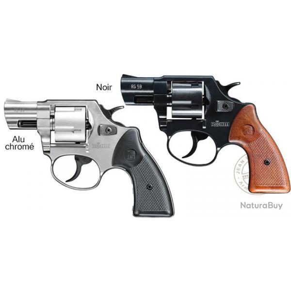 Revolver d'alarme  blanc ROHM RG59 - Cal. 380 (9mm RK) Chrome