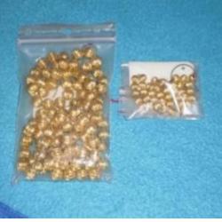 Perles striées en métal doré 9,5 mm ! Indianiste, Trade, Reconstitution...