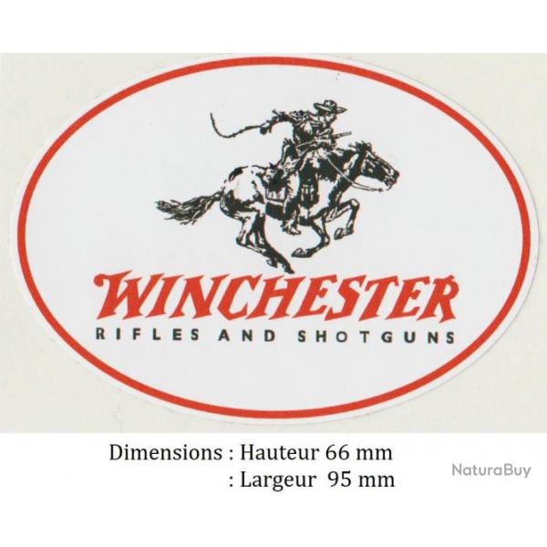 AUTOCOLLANT Winchester  " ovale fond blanc "